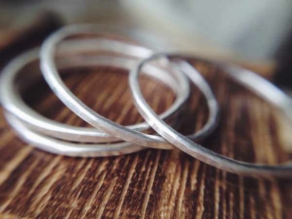 Hammered Skinny Stackable Rings