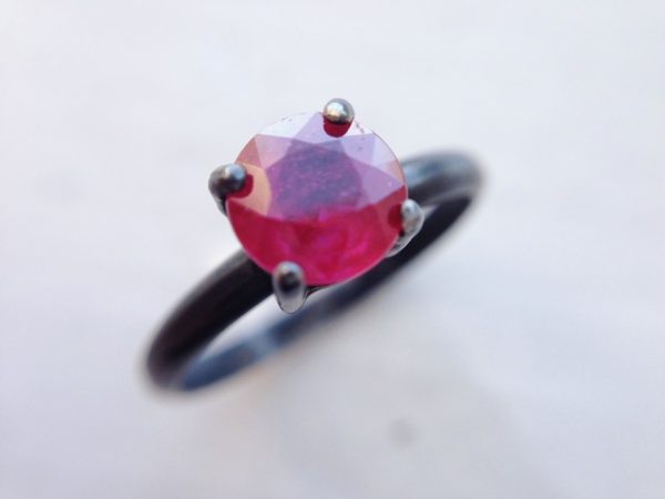 Natural Ruby Ring Oxidized Silver Ring
