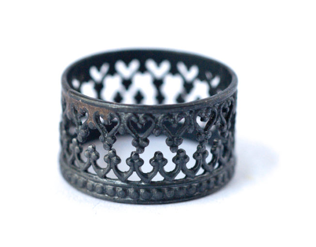 King and Queen Crown Rings – Oxidized Silver Stackable Rings | LoveGem