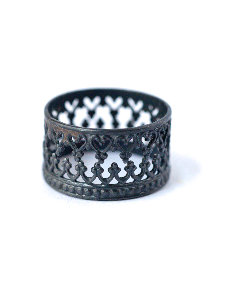 King and Queen Crown Rings – Oxidized Silver Stackable Rings | LoveGem