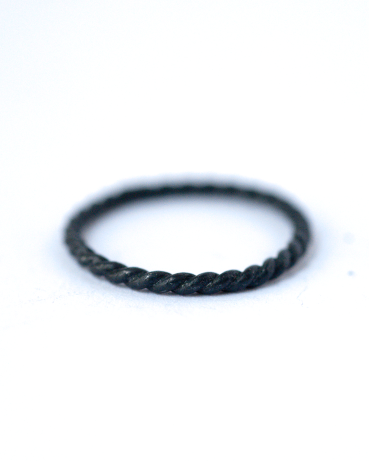 Twisted Ring – Oxidized Silver Stackable Ring | LoveGem Studio