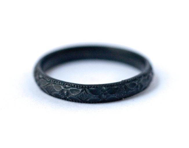 Pattern Ring – Oxidized Silver Stackable Ring | LoveGem Studio