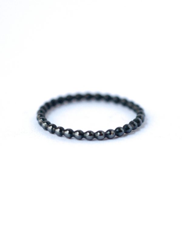 Bead Ring - Oxidized Silver Stackable Ring | LoveGem Studio