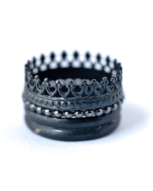 Oxidized Silver Stackable Rings - by LoveGem Studio