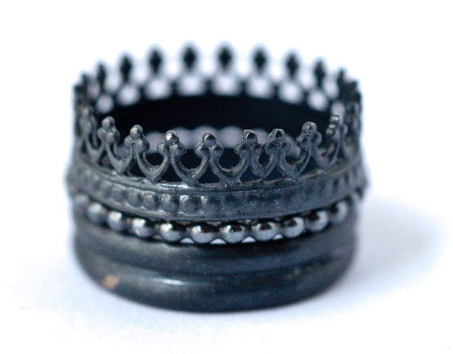 Oxidized Silver Stackable Rings – by LoveGem Studio