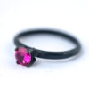 Ruby Ring - Oxidized Silver Ring