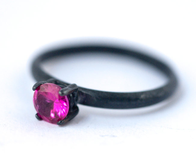 Ruby Ring – Oxidized Silver Ring