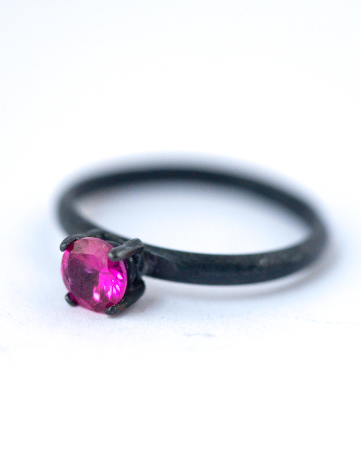 Ruby Ring – Oxidized Silver Ring