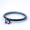 October Birthstone Ring - Pink Sapphire Oxidized Silver Ring | LoveGem