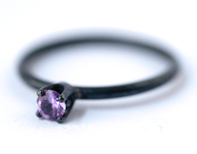 June Birthstone Ring-Alexandrite Oxidized Silver Ring | LoveGem Studio