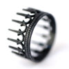 Engagement Ring Oxidized Silver Rings - Crown Rings - LoveGem Studio-29
