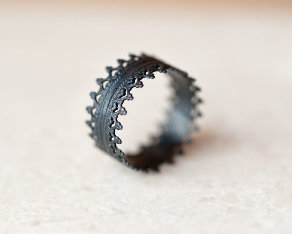 Oxidized Silver Rings – Crown Rings – LoveGem Studio-5
