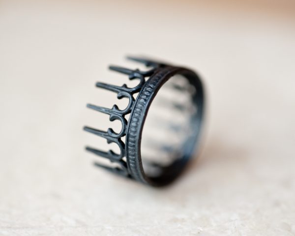 Oxidized Silver Rings – Crown Rings – LoveGem Studio-9