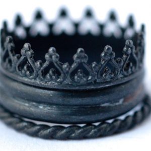 Oxidized Silver Stackable Rings